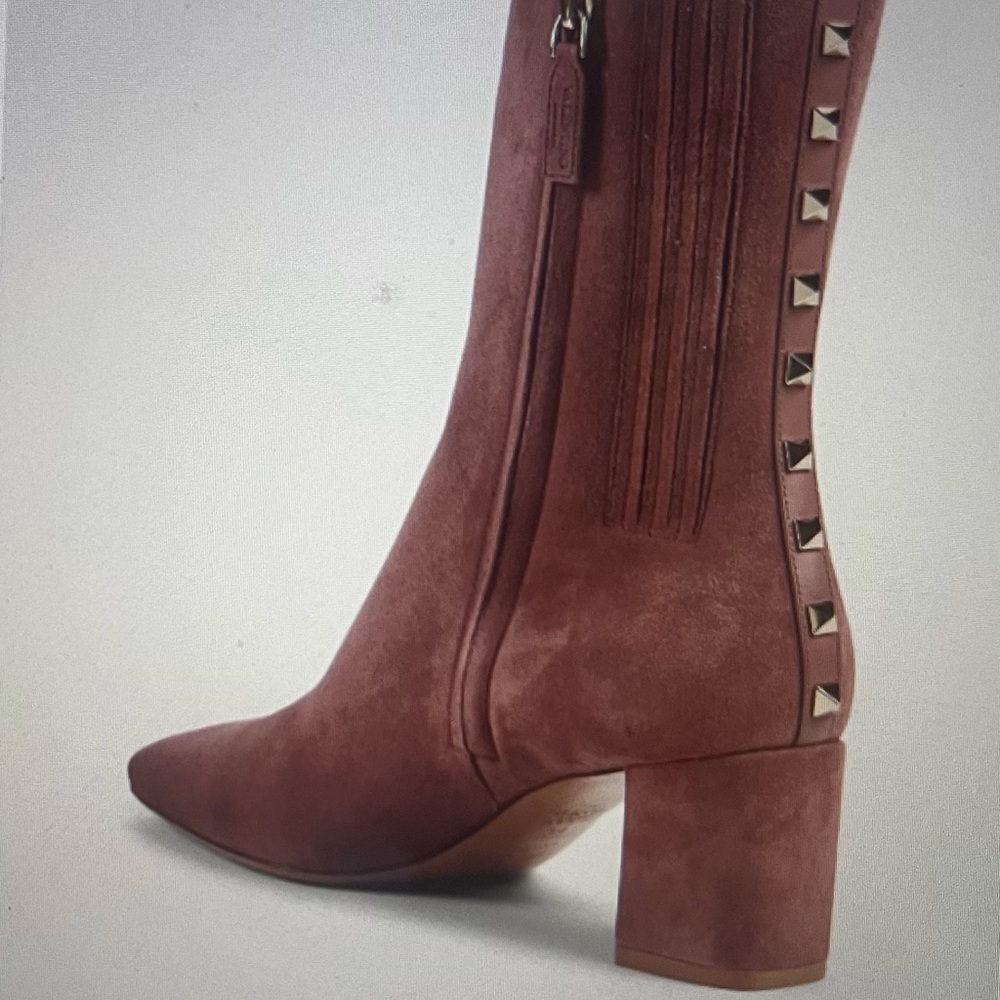 Brand new Valentino Rockstud suede heel ankle boots.